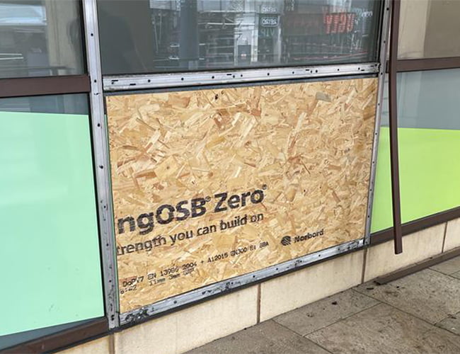 Shop Front Glass Replacement - Before